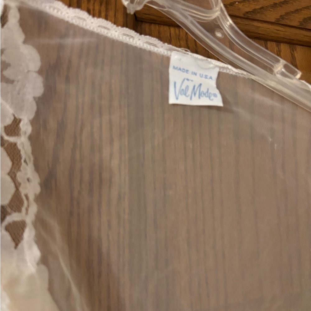 Vintage Val Moda Satin Lace Nightgown Peignoir Robe Sheer One Size Bridal GOrG - Picture 4 of 6